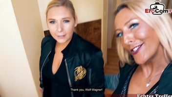 German mature milf with big tits pick up a teen 18+ for first time lesbian blind date pov